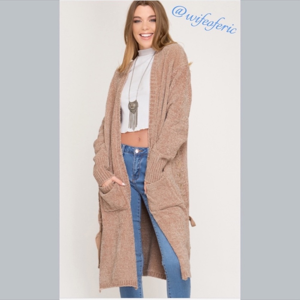 Last One ☝️ Chenille Cardigan Duster w Pockets